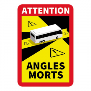 Etiquettes angles morts pour bus et car