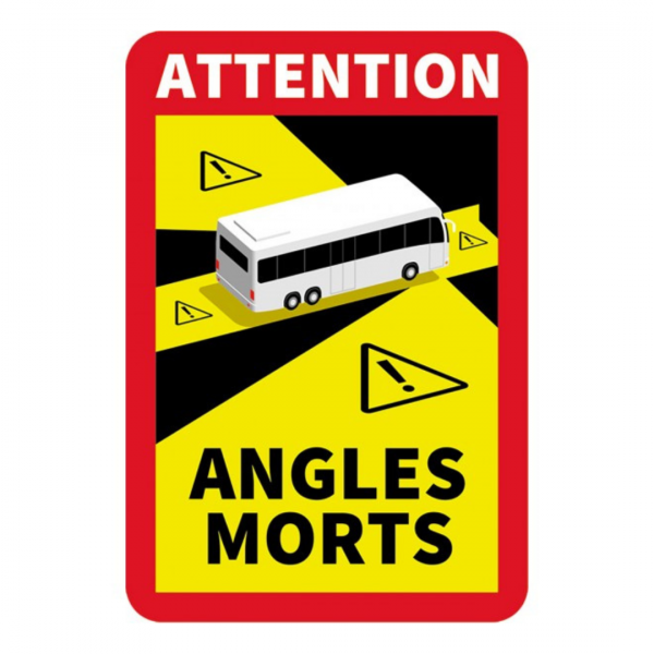 Etiquettes angles morts pour bus et car